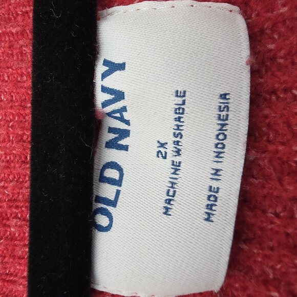 Old Navy Sweater Womens 2X Robbie Red V Neck Pullover Soft Knit Cozy Oversized - Picture 5 of 10